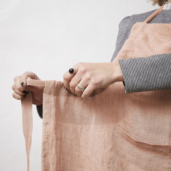 Tablier de Chef ajustable "Soline" 70 x 85 cm Lin lavé l'Effet Papillon