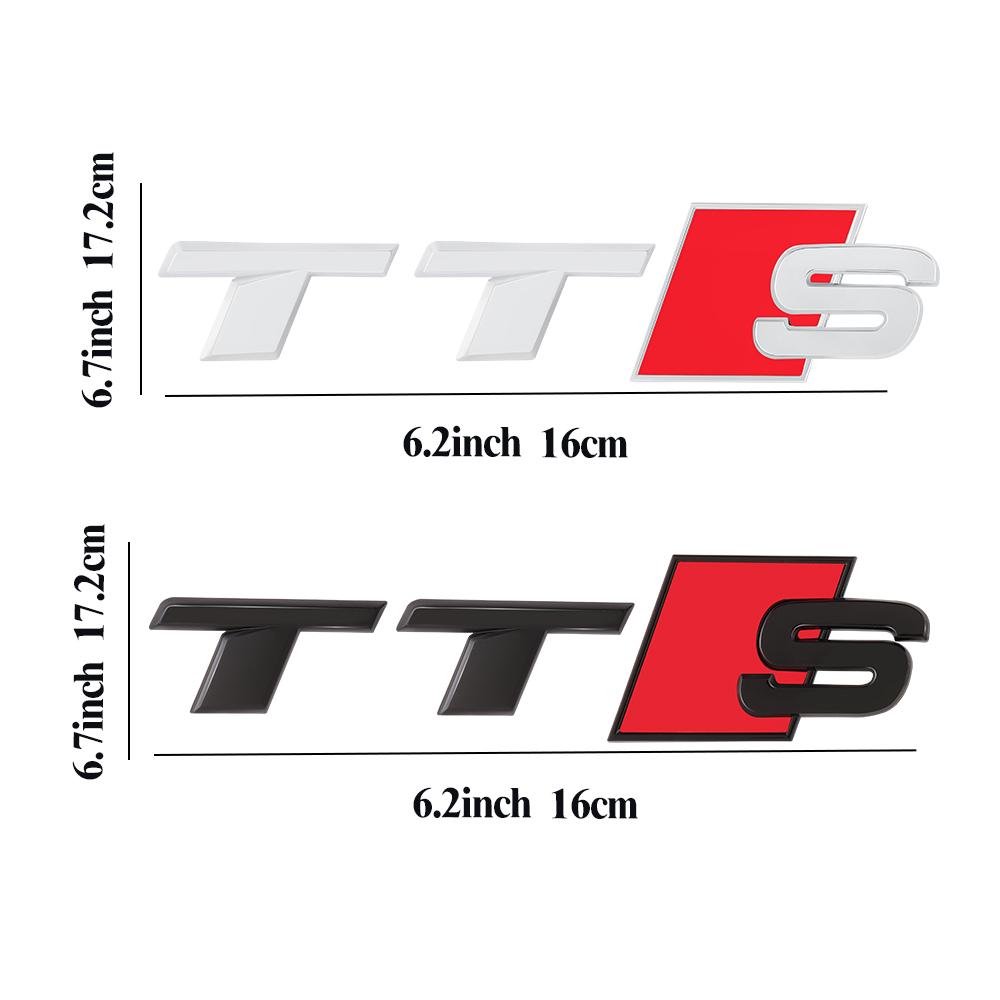 1PC 3D ABS Car Tail Badge Rear Trunk Emblem TTS TTRS Logo Trim Decal Decoration Sticker Auto Modification Accessories For Audi