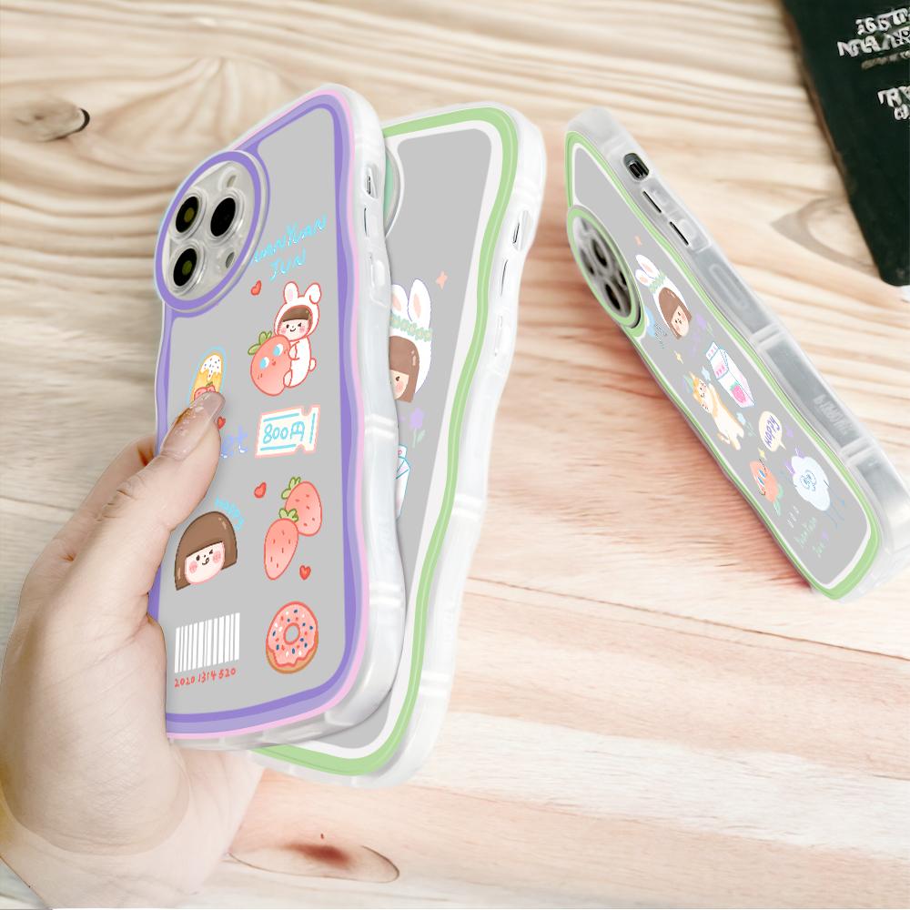 Модный мягкий волнистый чехол для телефона с полным покрытием, защита камеры, противоударный чехол для iPhone Huawei Honor Samsung Xiaomi Redmi OPPO Realme Vivo Infinix Tecno