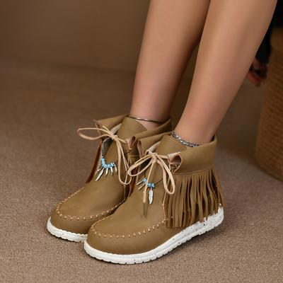 Женские ботинки модные женские ботинки осенне-зимняя мода европейский и американский шнуровка маффин подошва однотонные ботинки Мартин