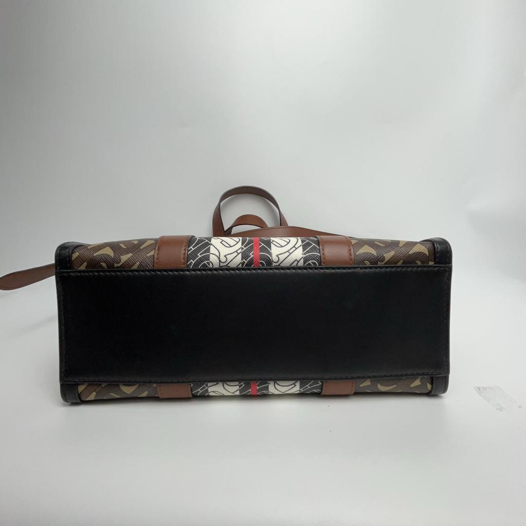 [Pre-Owned] Monogram Stripe Print Vertical Detachable Shoulder Strap Eco-Friendly Canvas Music Score Tote Bag Shopping Handbag Cros - Very Good #VD1CQ
