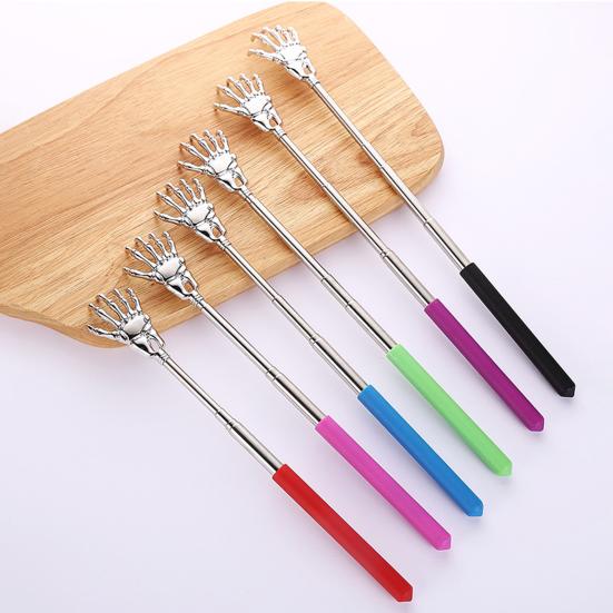Extendable Stainless Steel Ghost Hand Back Scratcher Portable Telescopic Claw Massager Tool Funny Gift for Seniors Dad Men Women
