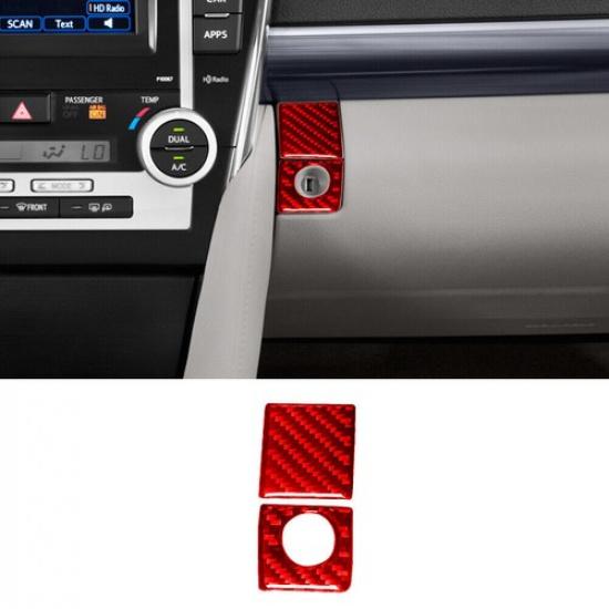 Для Toyota Camry 2012-14 Красная Накладка на Ручку Перчаточного Ящика из Углеродного Волокна