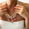 Light Luxury Bohemian Dopamine Color Oil Drop Pendant Necklace Jewelry