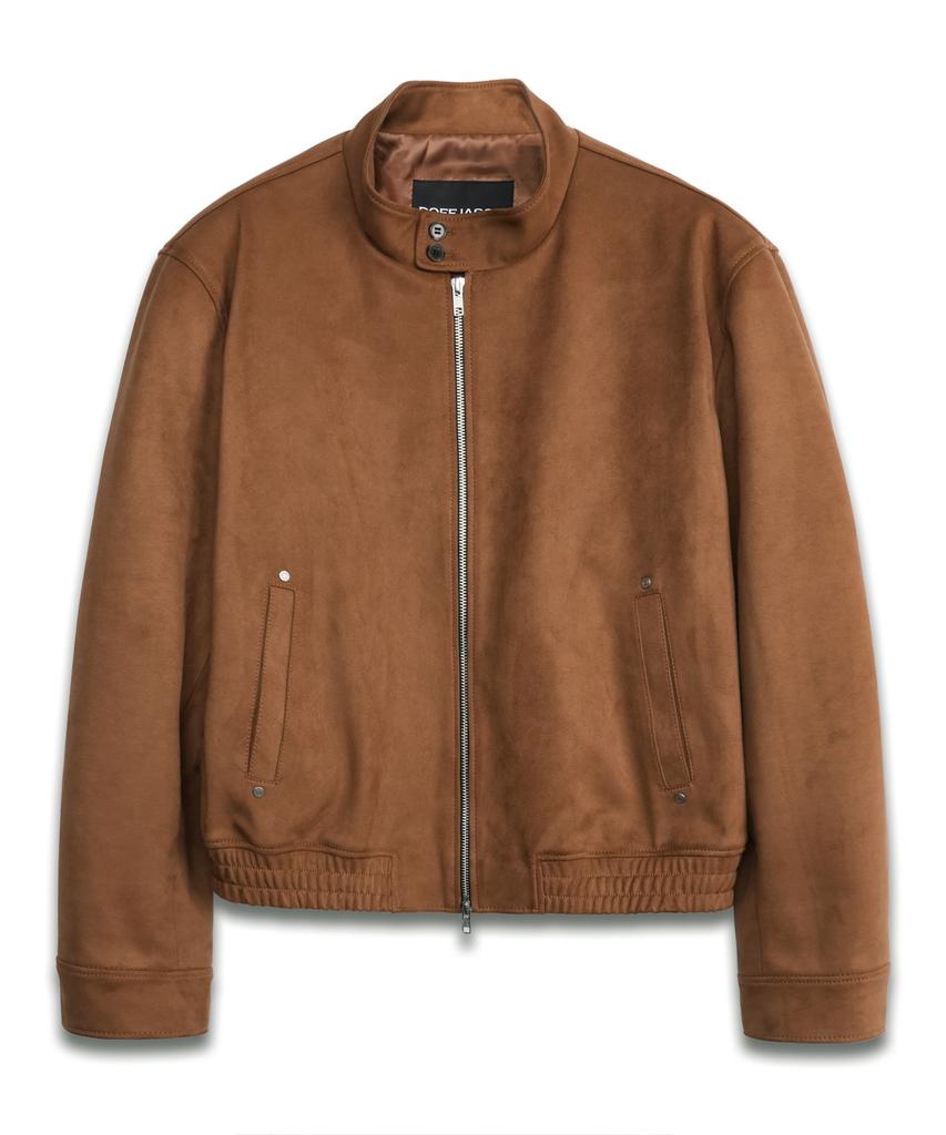 Doffjason Замшевая куртка-бомбер Harrington на пуговицах с отложным воротником, цвет верблюжий