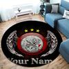 AFC Ajax Custom Name Round Area Rug,Carpet Rug for Living Room Bedroom Sofa Playroom Decor,Non-slip Floor Mat