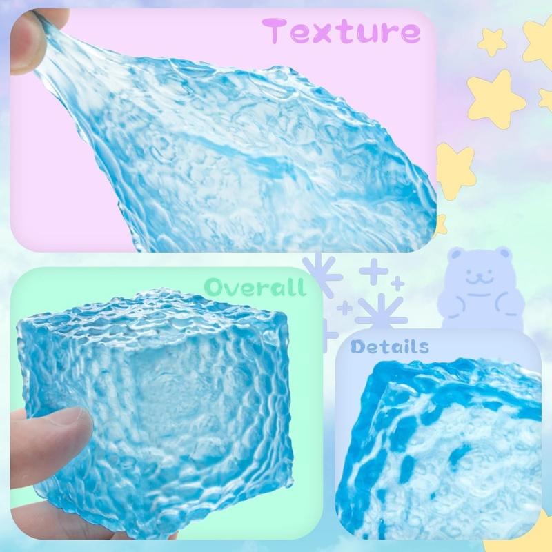 Сенсорный кубик-антистресс для снятия напряжения, медленно поднимающийся кубик-фиджет с текстурой, сжимаемые игрушки, мягкий кубик льда-антистресс для детей