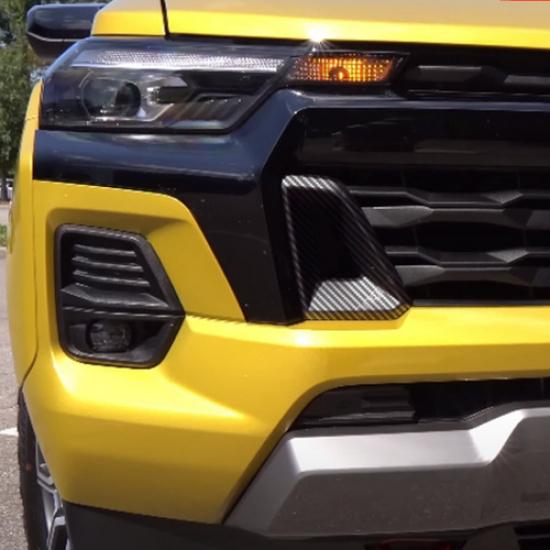 For Chevrolet Colorado -2026 Carbon fiber Engine Air Vent Inlet Trim 2pcs