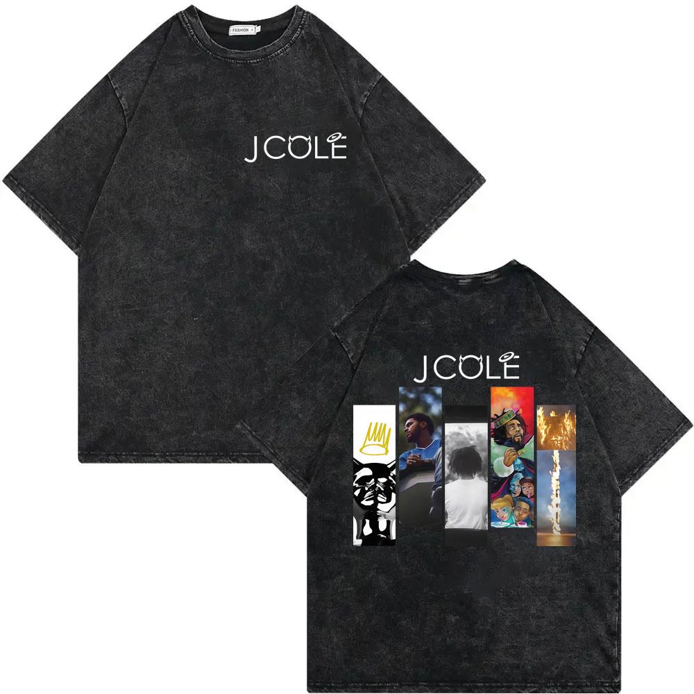 Vintage Washed J Cole Born Sinner Album Merch Tshirt High Quality Fashion Oversized T Shirts Men Women Casual Cotton Tshirts