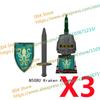 N511U-518U N335-337 Средневековый Замок Рыцарь Строительные Блоки Фигурки Четырехсторонняя УФ-Печать Оружие Аксессуары Игрушки Подарки для Детей F030