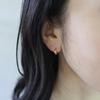 14K Gold-Filled Silver Wide Bean One-Touch Earrings