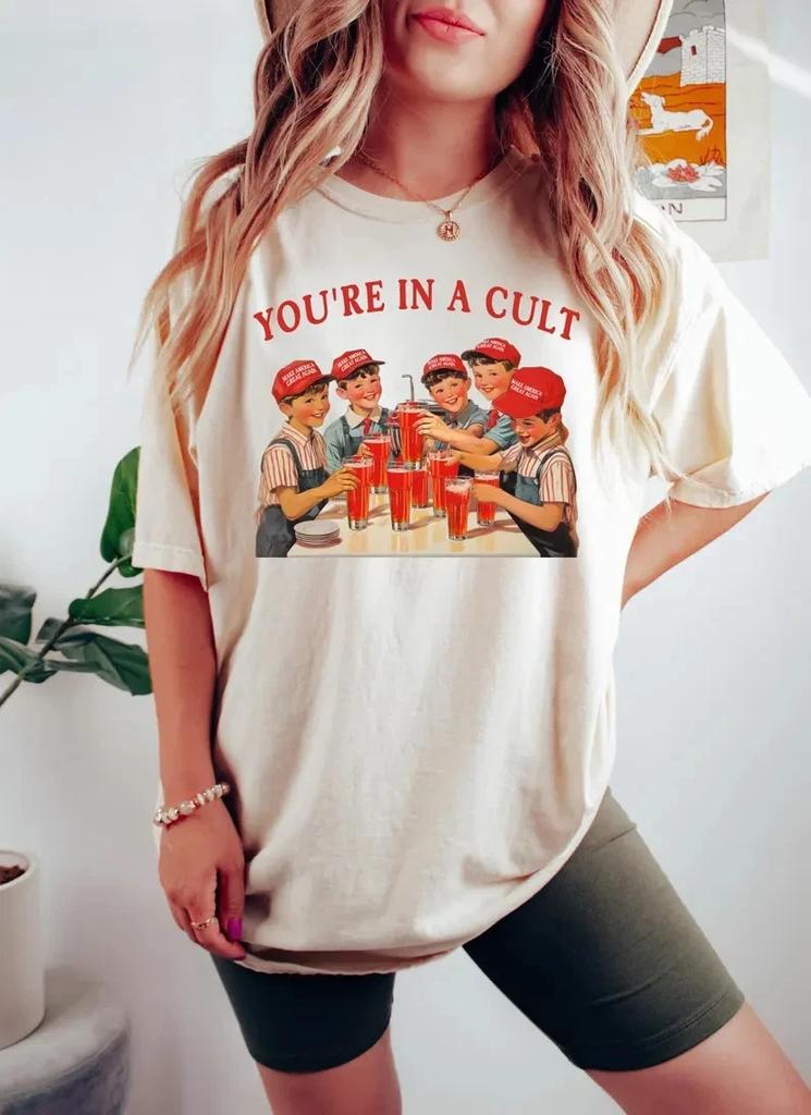 Comfort Colors® You're In a Cult Shirt, FDT Shirt, Funny Anti-Trump Shirt, Pro-D