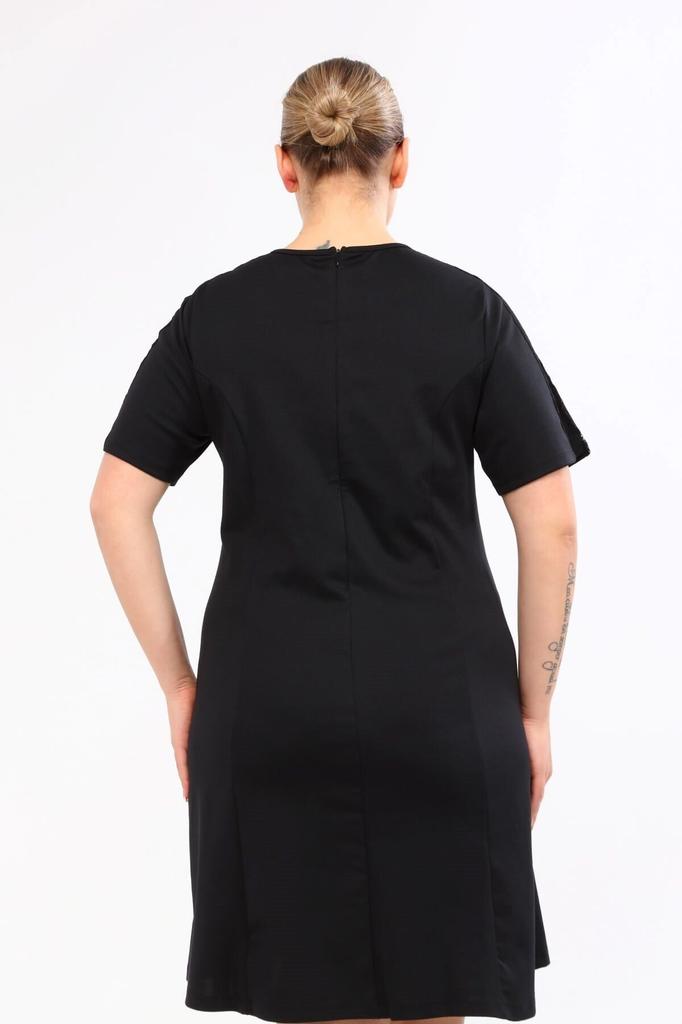 Женское платье большого размера с кружевом и отделкой лентами на плечах