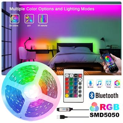 Светодиодные USB-ленты 5050 RGB, 16 цветов, меняющиеся теплые светодиодные ленты с дистанционным управлением для спальни, гостиной, ТВ, кухни, украшения «сделай сам»