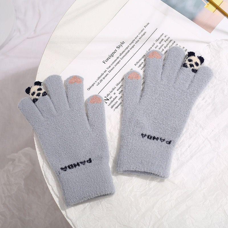 Women's Thick Velvet Winter Touchscreen Gloves - Warm, Cold-Proof Cycling Gloves with Wool Pineapple Pattern for Men and Women.