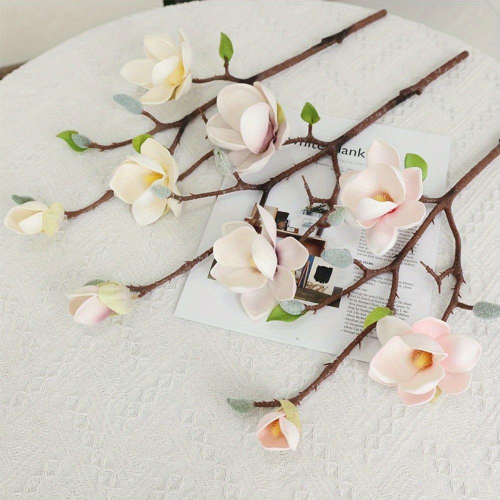 4 шт. Букет для свадьбы, искусственный цветок магнолии, свадебный букет, искусственный свадебный цветок, годовщина, вечеринка, домашний офис, сад, свадебный декор