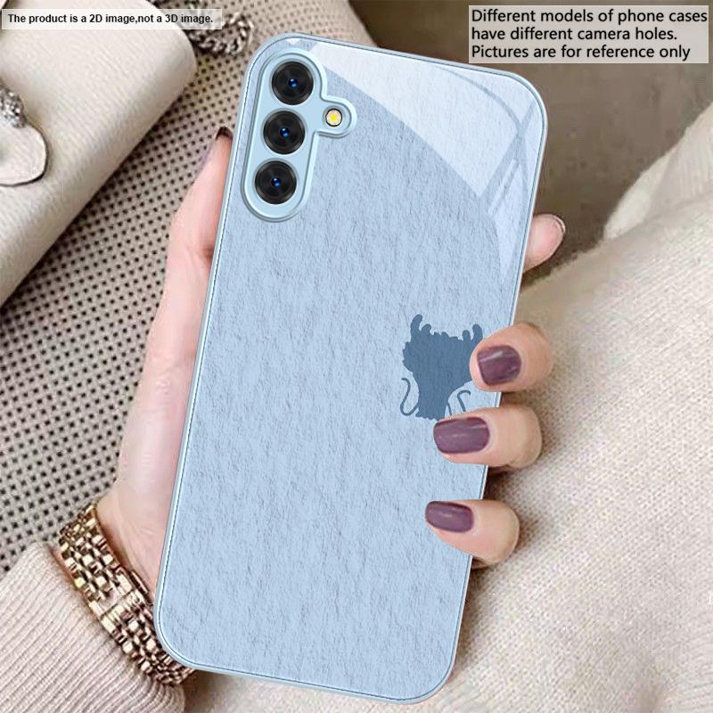 Элегантный глубокий синий чехол-кран Для Samsung A20 30 22 23 24 25 26 31 32 33 34 35 42 50 51 52 53 54 55 56 70 71 72 73 стеклянный чехол для телефона