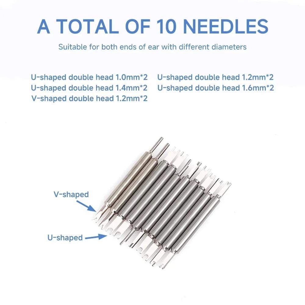Набор инструментов для снятия пружинных штифтов часов с прочными 10 наконечниками, пинцетом для пружинных штифтов для снятия, ремонта ремешков наручных часов