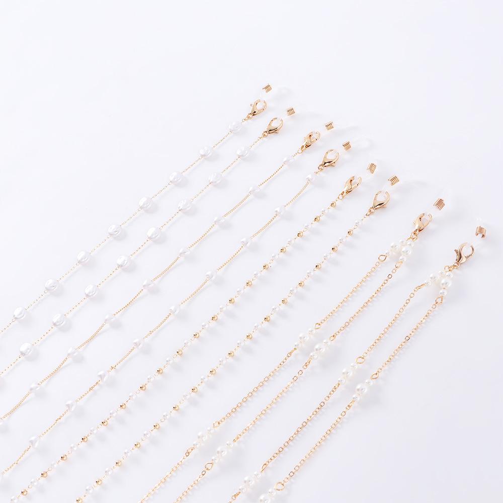 Men Eyewear Jewelry Anti-lost Glasses Clips Reading Glasses Chain Face Mask Necklace Pearl Chain
