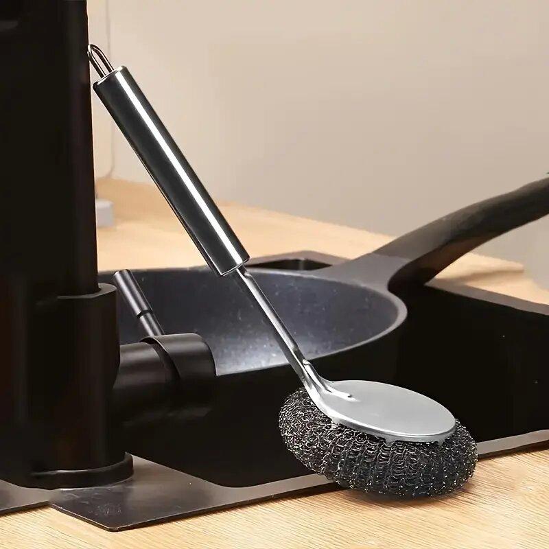 Kitchen Specific Household Stove Random Color Convenient Practical Steel Wire Ball Stainless Steel Scrubbers Brush 1 PCS/2PCS  Accessories