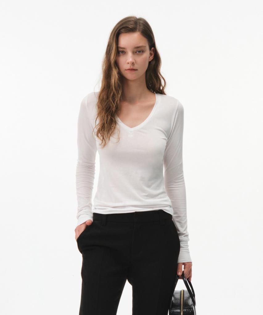 GROVE Rosy V-Neck Sleeve (White)