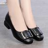 Comfort Spring Shallow Mouth Thick Heels Anti-Slip Women's Low-heeled Soft-soled All-match Red Soft Leather Single Shoes