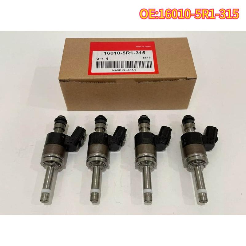 High quality New For 4Pcs 16010-5R1-315 Fuel Injector Honda Fit 2015- 1.5L KA6MT KACVT Type A 16010-5R1-315 For
