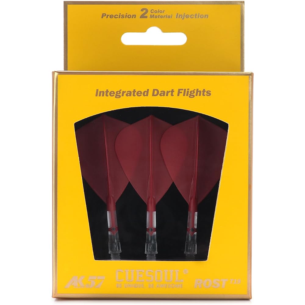 CUESOUL ROSTAK57 T19 Series Two-Tone Mixed Material Shaft Kite Shape Flight Set 3 Pieces Red