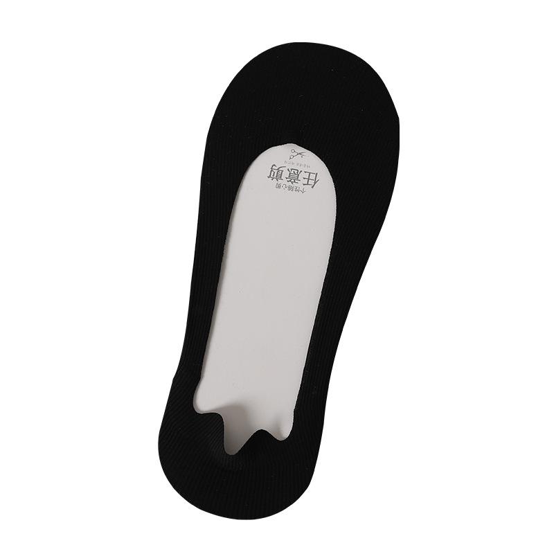 Женские нескользящие невидимые носки-лодочки из ледяного шелка - Низкая посадка, Нескользящая пятка, Тонкие, Однотонные, Регулируемая длина