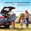 5 Position Adjustable Sun Lounger With Reading Hole And Side Pocket Grey