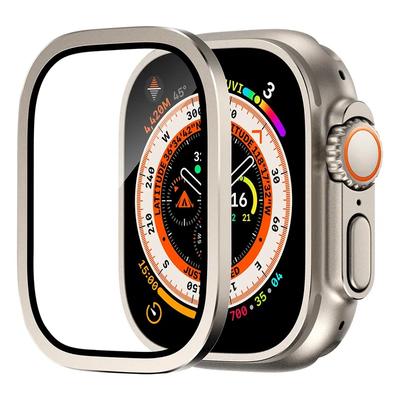 Закаленное стекло для Apple Watch Ultra 2 49 мм Защитная пленка для экрана Металлическая рамка Защита от царапин для серии IWatch Ultra 49 мм Аксессуары 2 в 1