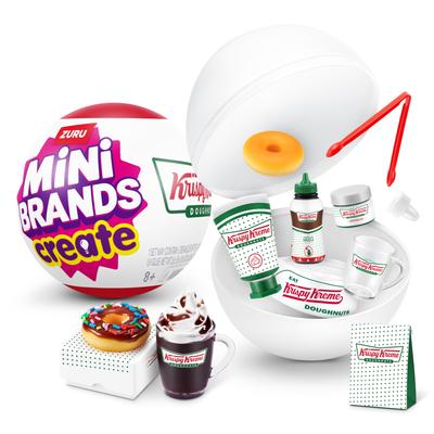 Mini Brands Create Krispy Kreme 1 от ZURU Мини Коллекционный Сюрприз Сделай Сам Смола Мини Реплика Возрастная Серия, Капсула, - Упаковка, Новинка, Игра, Еда,