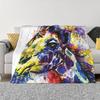 Kooky Kreatures 'Ginny : The Purple Giraffe' Caricature Print — Art By Paquita Four Seasons Comfortable Warm Soft Blanket