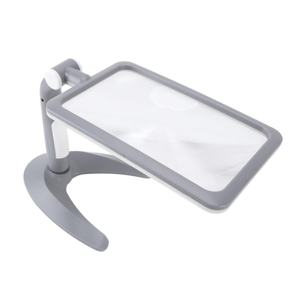 Magnifying Glass with Light Stand 48 LEDs 2.5X Rotating 3 Color Temp Magnifier for Reading Seniors Low