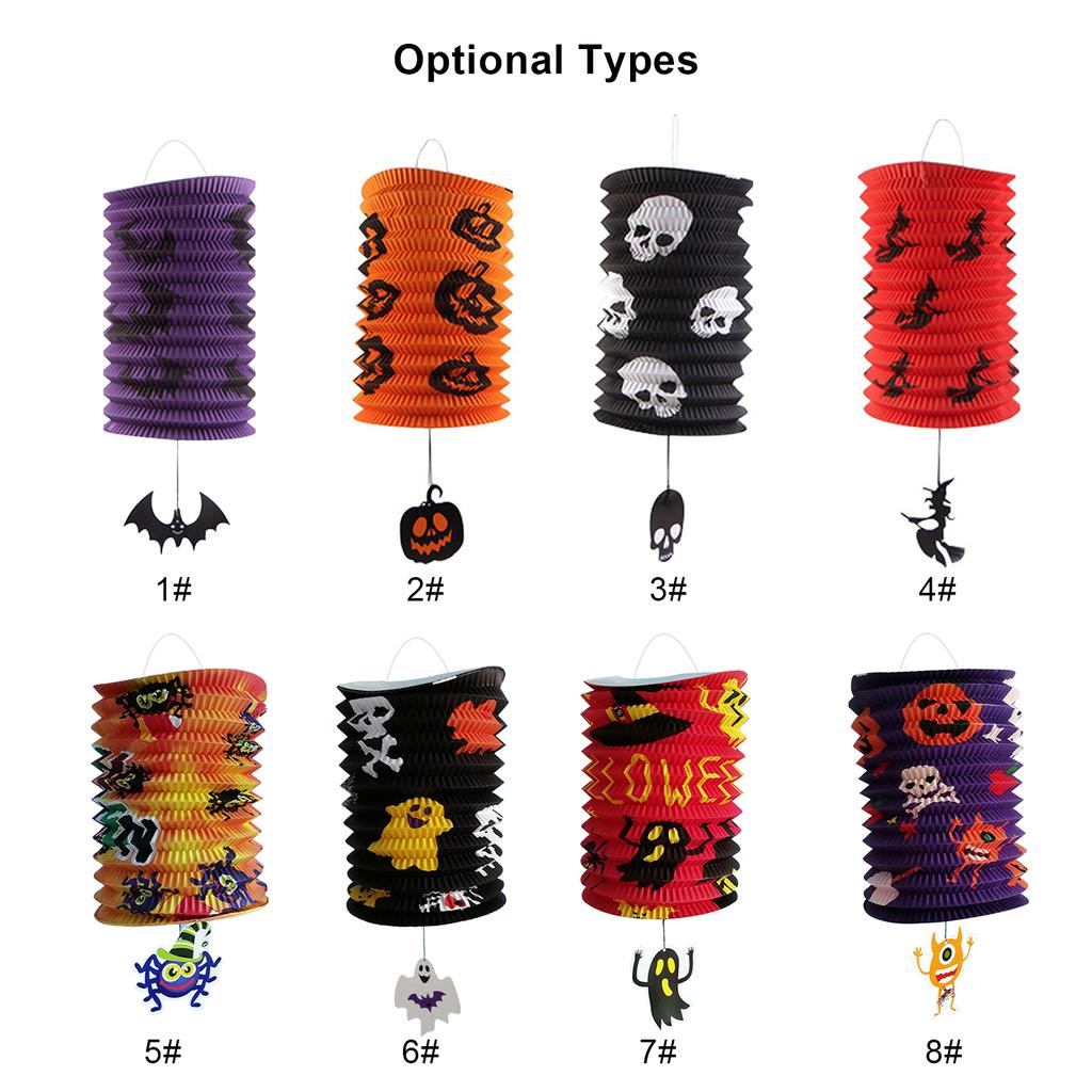 Craft LEDs Paper Hangings Lantern Foldable Decorative Design Festival Decoration for Halloweens