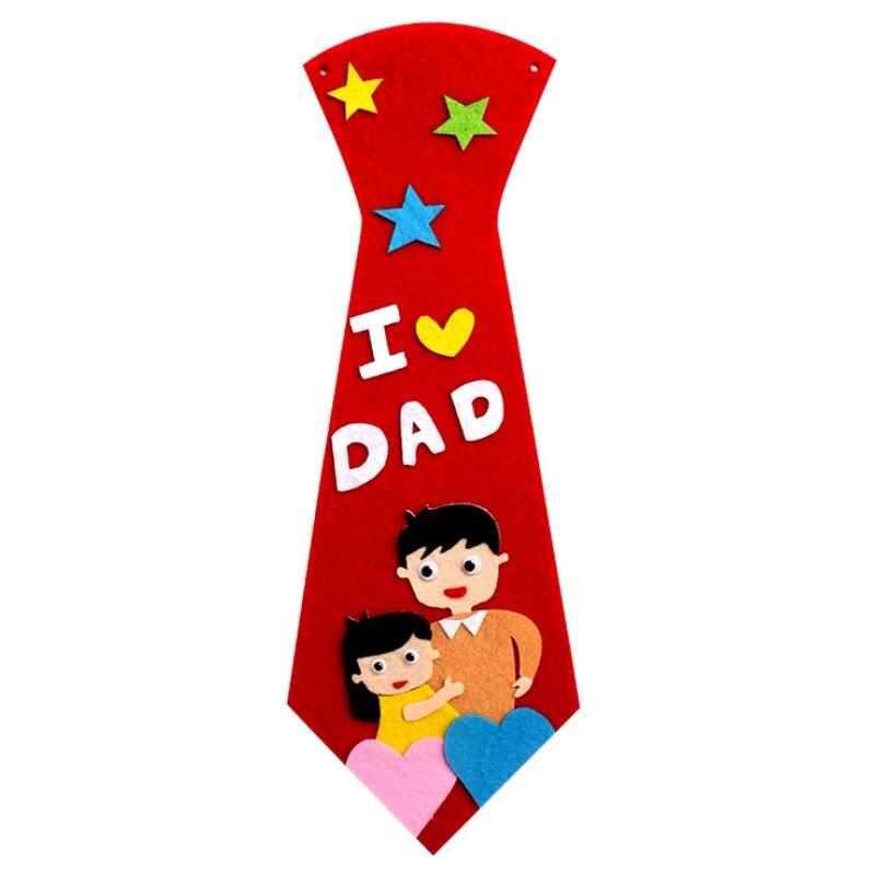 Children DO-IT-YOURSELF Ties Crafts Kindergarten Handmade Tie Educational Toys Fathers Day Birthday Gifts Non Woven Clothing