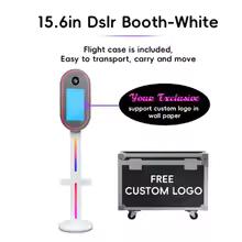 15.6 inch DSLR Touch Screen LED Camera Photo Booth with Ring Light Photo Booth with Flight Case for Christmas birthdays party