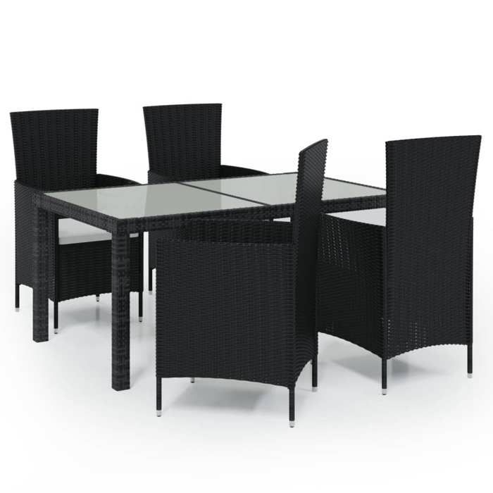 Maison Exclusive - Ensemble à manger d'extérieur 5pcs avec coussins Résine tressée