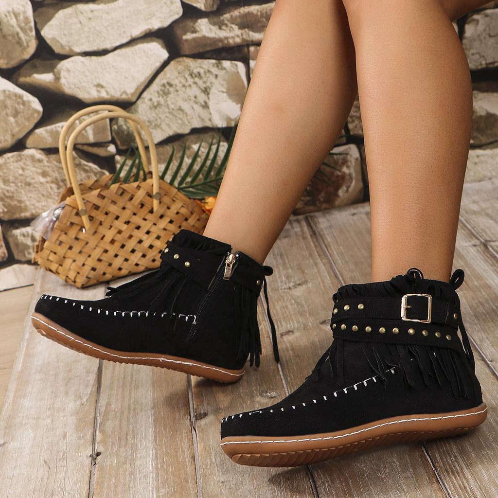 Fashion 2025 Winter New Winter New Woman Designer Fringes Retro Ankle Boots Woman  Fashion Casual Cozy Walking Shoes Shoes for Women