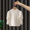 Girls' Base Shirt Children's T-shirt Knitted Long Sleeve Top Spring Wear