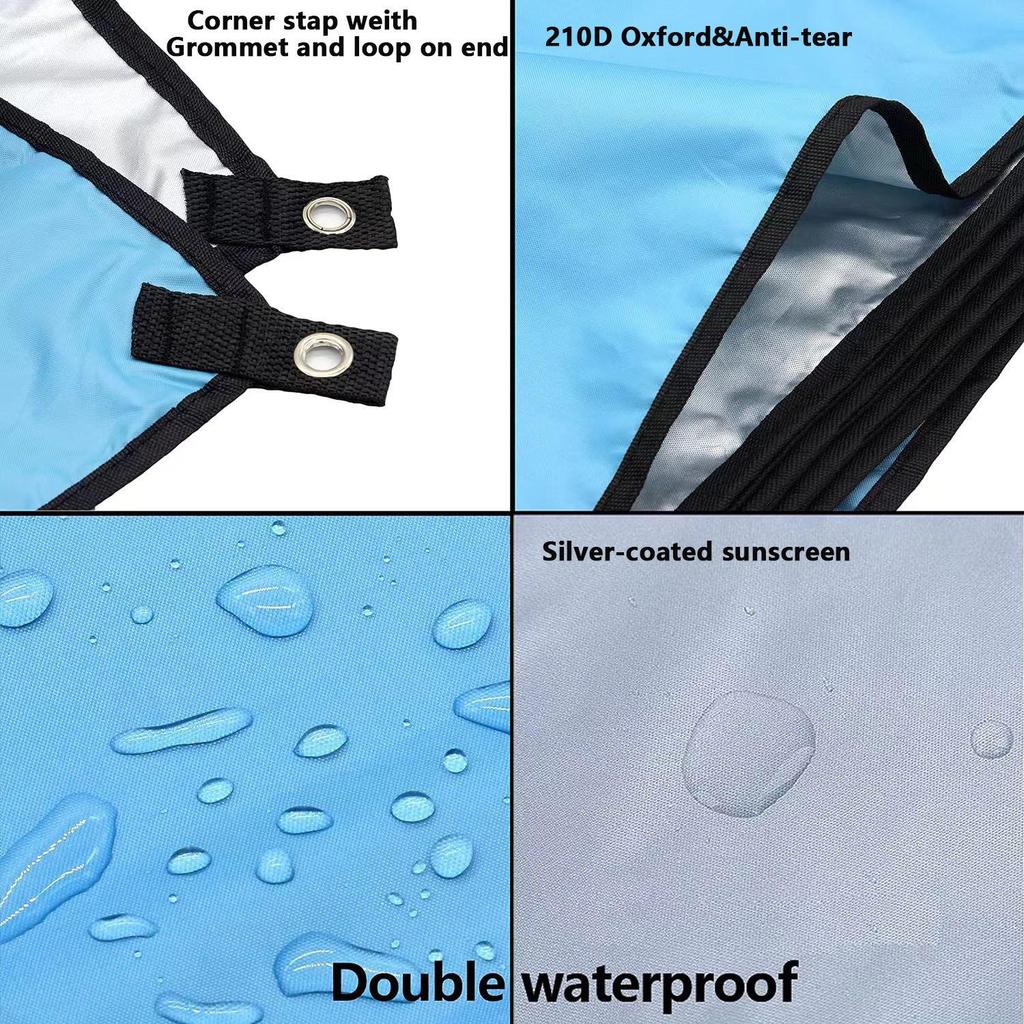 Водонепроницаемый многофункциональный коврик для кемпинга из ткани Оксфорд: Пол для палатки на открытом воздухе, влагостойкий, одеяло для пикника, тент с серебряным покрытием.