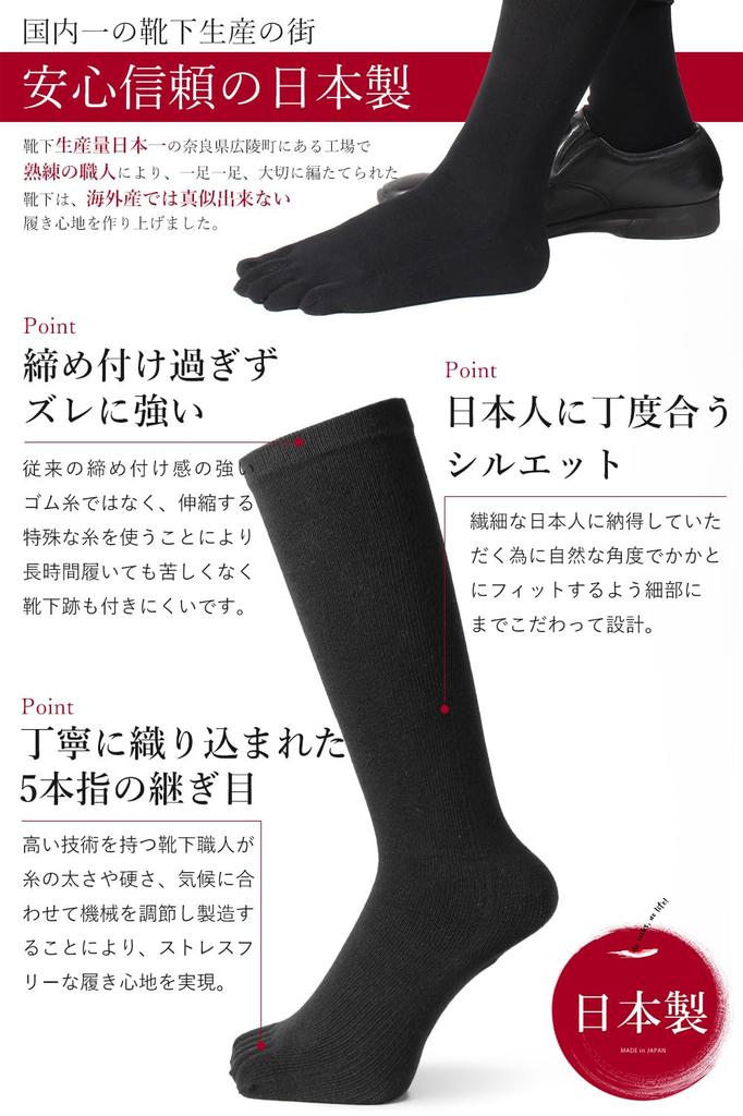 Men Should Wear and Made In Japan for a Unique Business and Organic Cotton These! [Antibacterial Deodorizing] Fit! Men's Five-Toe Socks, Deodorizing,