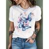 Summer Fashion Casual Butterfly Print Comfortable Soft Breathable Loose Simple Women's T-shirt