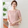 Mom Summer Short-sleeved Knitted Top New Thin Ice Silk T-shirt Medium and Old Mother's Day Shirt Women