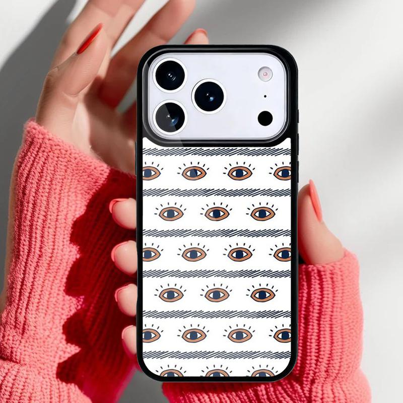 Чехол для телефона с узором из глаз для iPhone 17 16 15 14 13 Pro Max Задняя крышка для 12 11 Pro Coque
