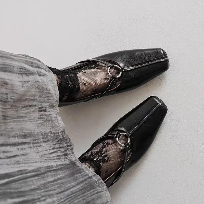 Французские ретро женские туфли-лодочки Осенние модные удобные женские туфли на низком каблуке Элегантные и простые женские туфли-лодочки