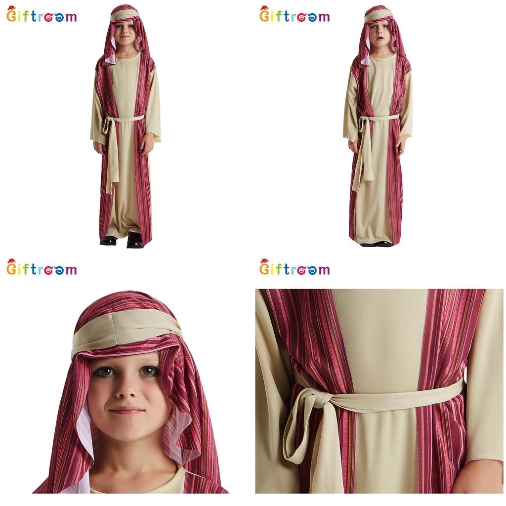 Luxurious Wool Fabric Boys Middle Eastern Shepherd Costume For Festive Occasions And Plays