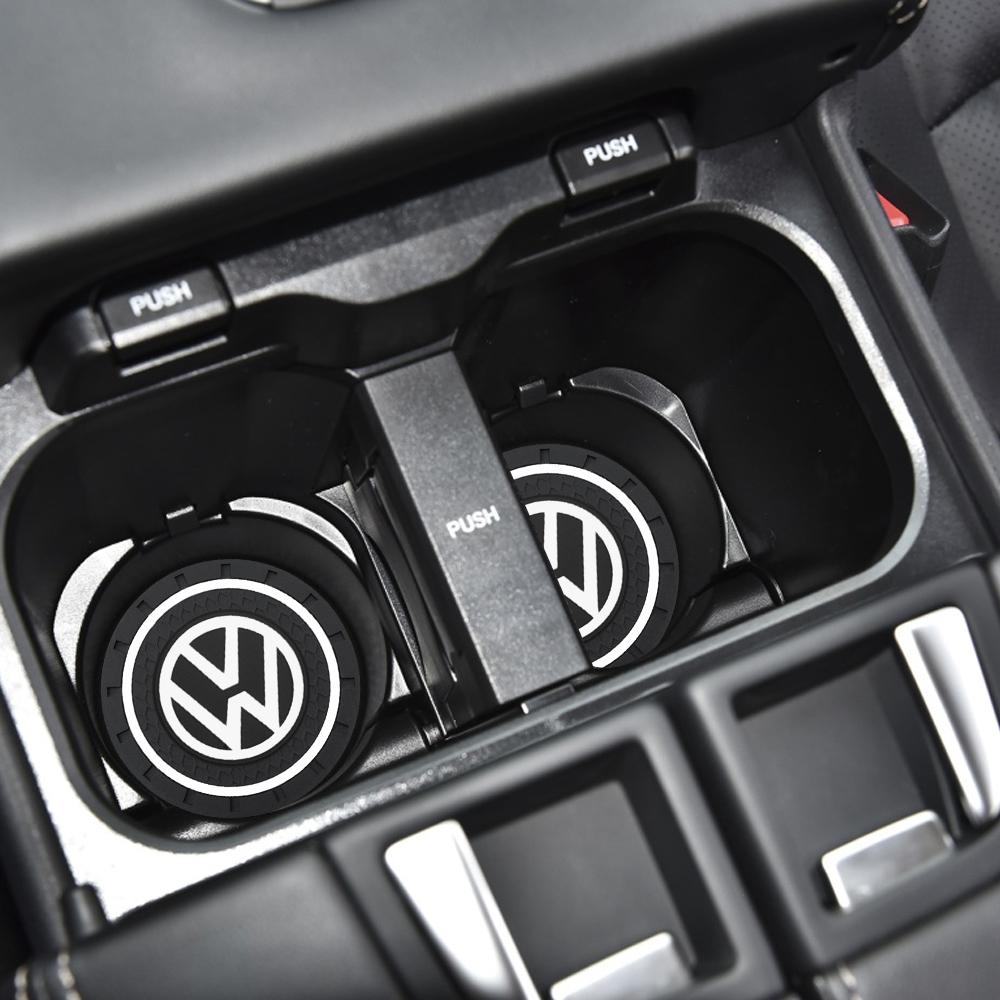 2026 Hot Valve Stems Caps New 2PCS Car Water Cup Bottle Holder Anti-slip Pad Mat Silica Gel For VW Volkswagen Jetta Polo Touran Golf Pass