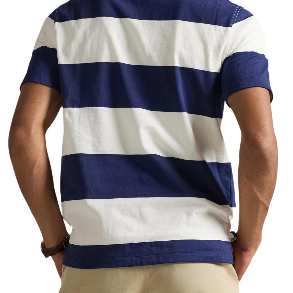 Polo Ralph Lauren SS26 Поло с коротким рукавом и вышивкой полосатого пони Классическая версия Мужские топы 710964538501