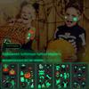 10pcs Halloween Luminous Tattoo Stickers Waterproof Long-lasting Cartoon Face Tattoo Sticker Ghost Pumpkin Party Decoration